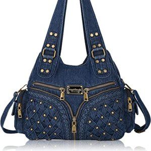Denim Blue Purses and Handbags Women Tote Shoulder Top Handle Satchel Hobo Bags